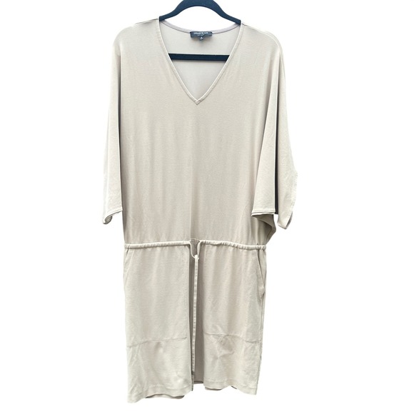 Lafayette 148 New York Dresses & Skirts - Lafayette 148 New York Drawstring Waist Dress Medium Beige V-Neck Dolman Pockets